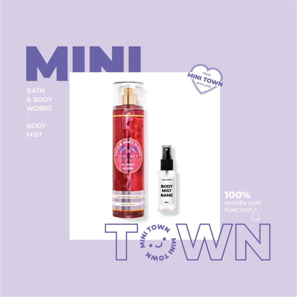 SUNSET GLOW - Mẫu Thử Xịt Thơm Lưu Hương Toàn Thân Bath & Body Works Fine Fragrance Mist