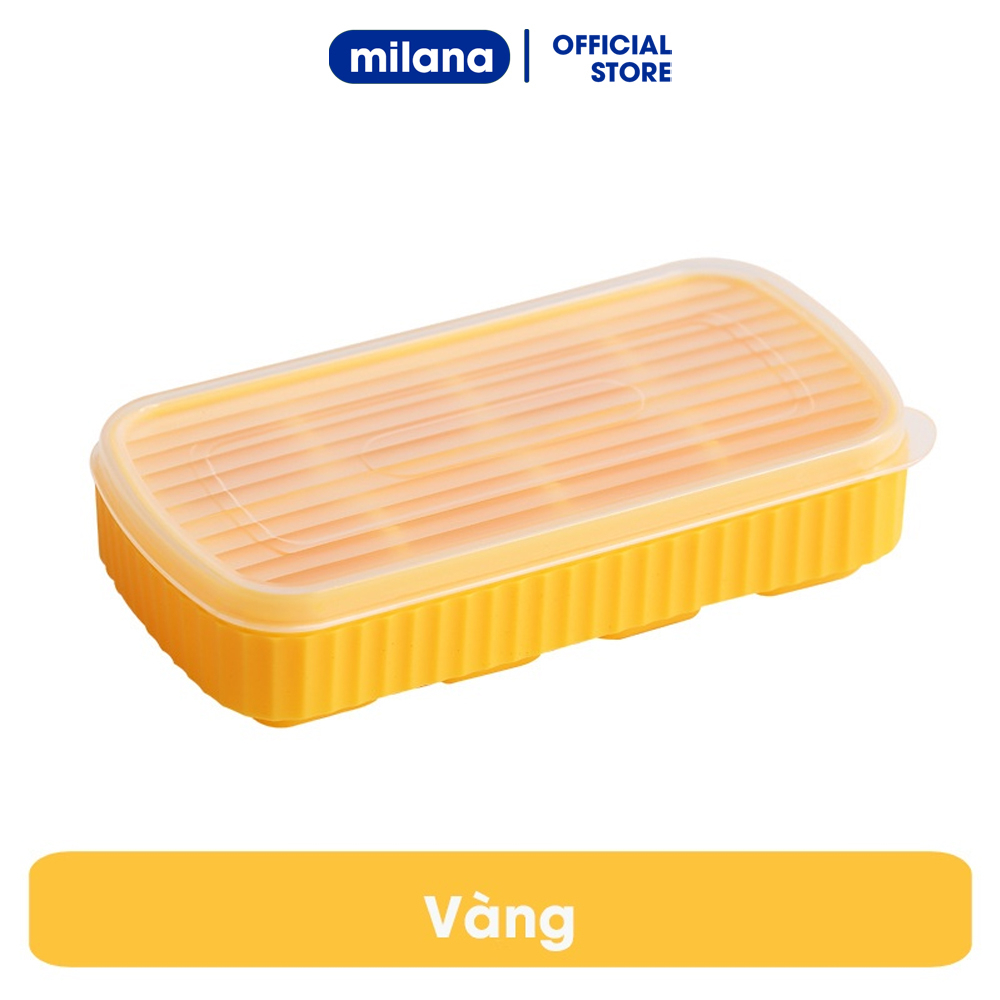 Khay đá silicone 8 ngăn có nắp ngăn mùi, khuôn làm thạch hoa quả tiện lợi dễ dàng