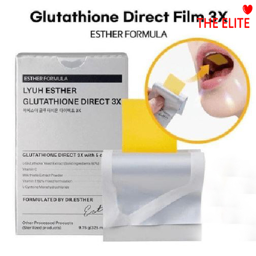[ Tách lẻ 10 miếng ] Film ngậm trắng da DR ESTHER formula Glutathione Direct Film 3X Hàn Quốc hộp full 30 miếng