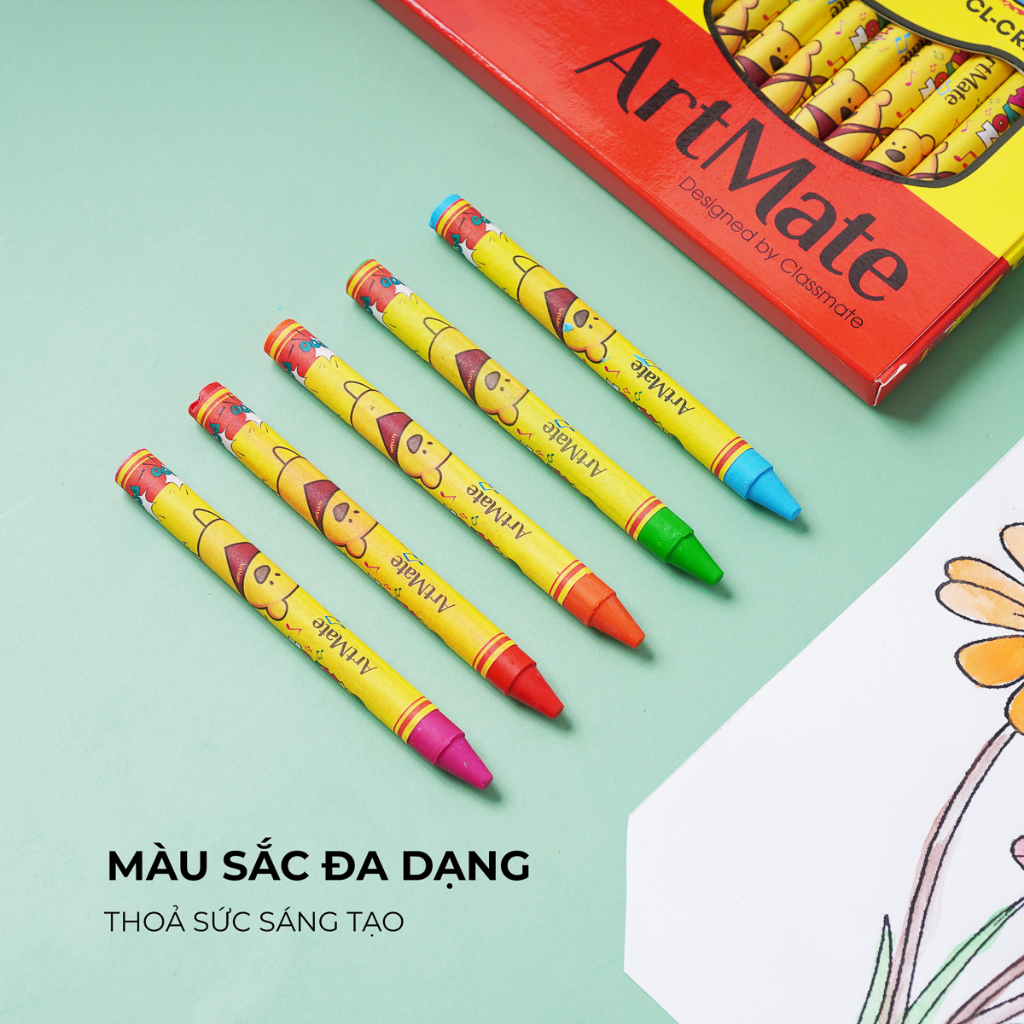 Bút Sáp Màu CLASSMATE 12-24 Chiếc, Bám Giấy Tốt Cho Bé Tập Tô CR201/202/203