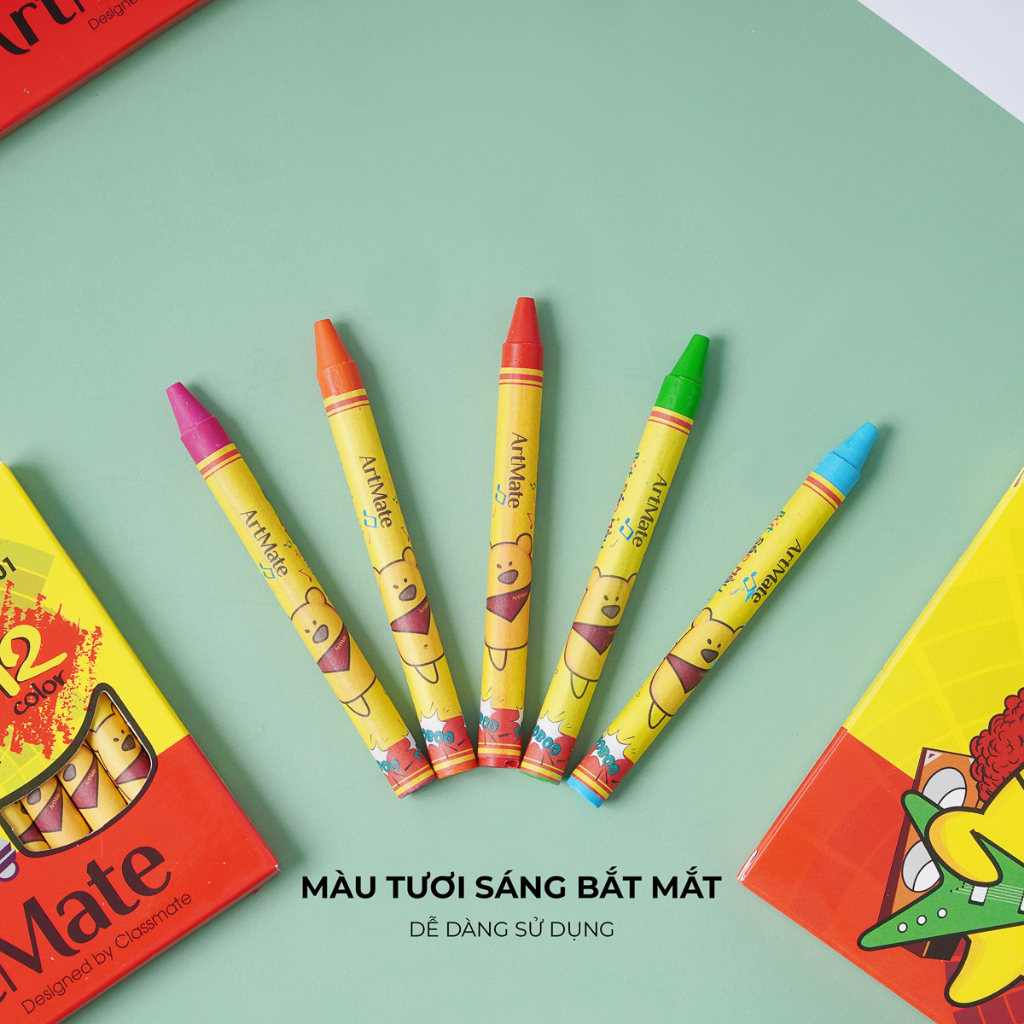 Bút Sáp Màu CLASSMATE 12-24 Chiếc, Bám Giấy Tốt Cho Bé Tập Tô CR201/202/203