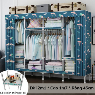 tủ vải khung thép 3 buồng và 4 buồng siêu to và thép cỡ lớn đựng quần áo, tủ quần áo cỡ lớn bảo hành 1 đổi 1