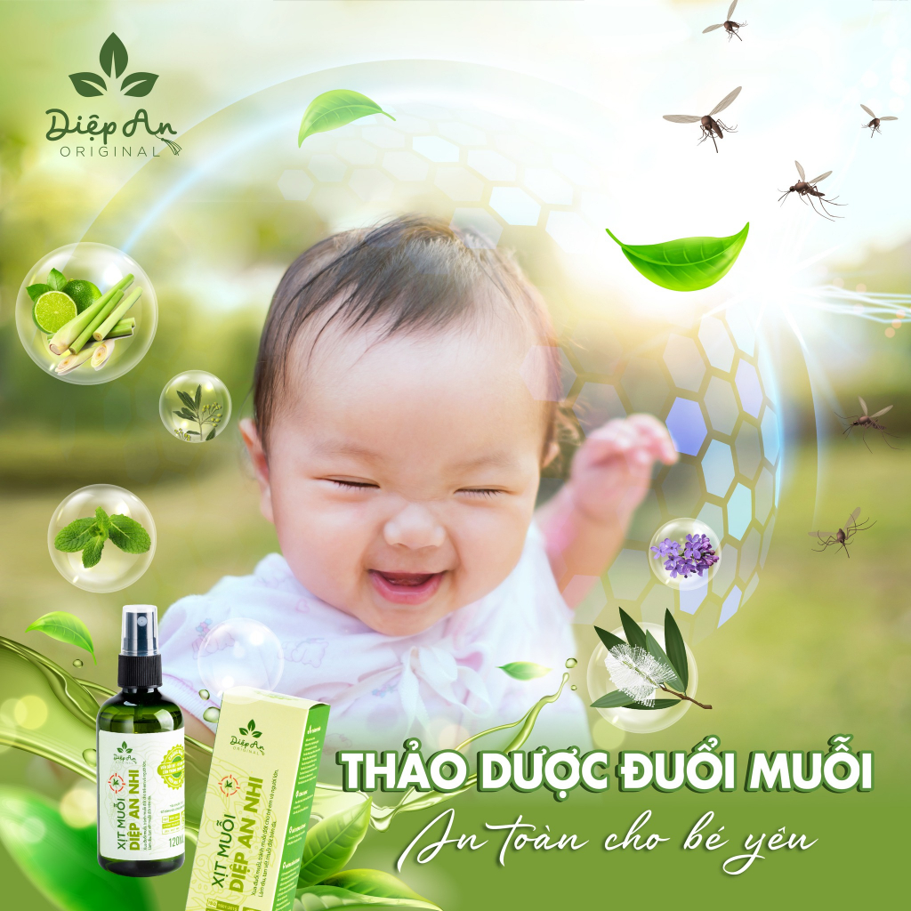 Xịt Muỗi Cho Bé Diệp An Nhi 120ml Phòng Chống Xua Đuổi Côn Trùng An Toàn Lành Tính Cho Cả Mẹ Và Bé - DK Pharma