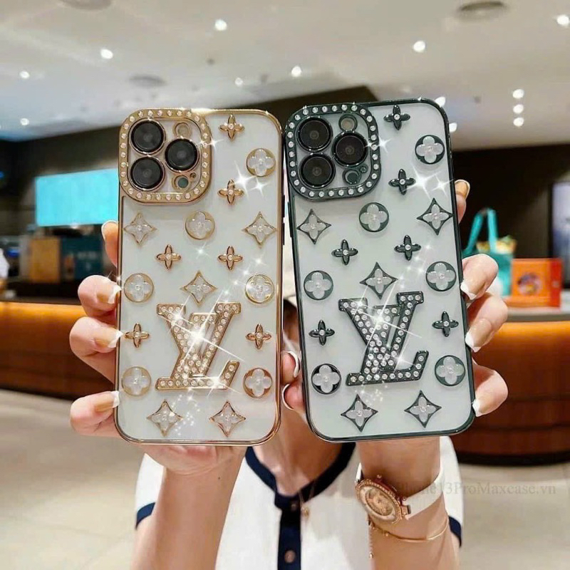 Ốp Lv đính đá   iPhone 7plus / X / Xsmax / 11 / 11promax / 12 / 12pro / 12promax / 13 / 13promax / 14pro / 14promax