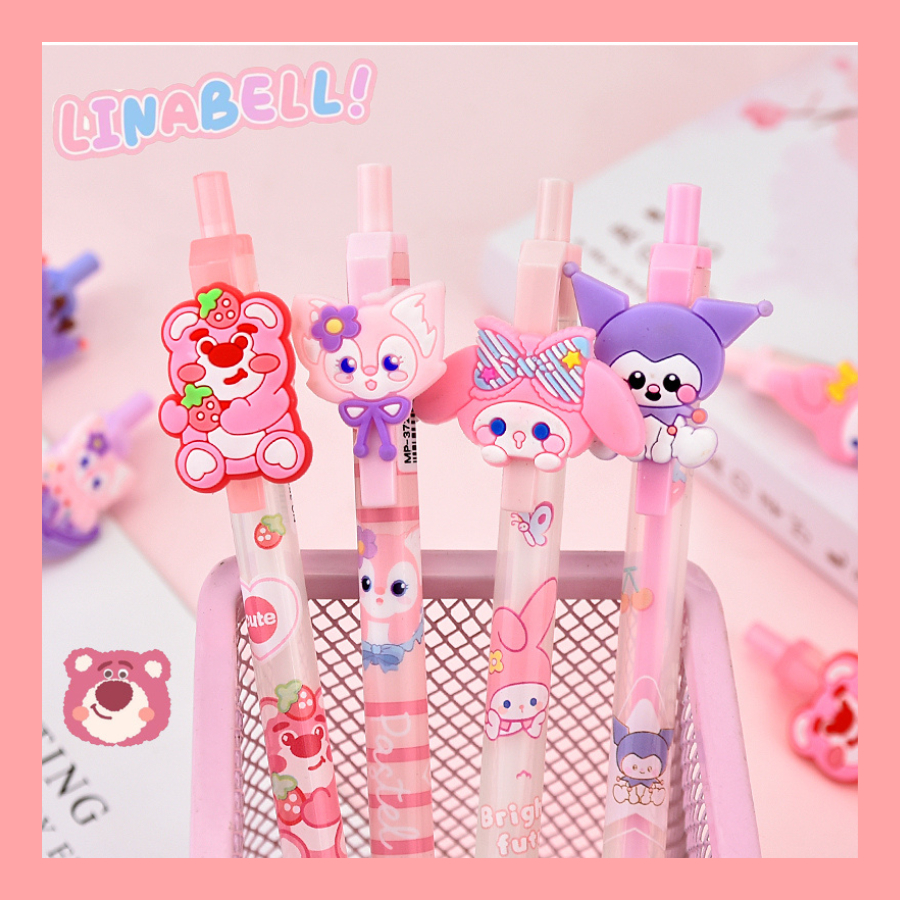 Bút chì bấm hình gấu dâu siêu hot - Bút chì ngòi 0.5mm