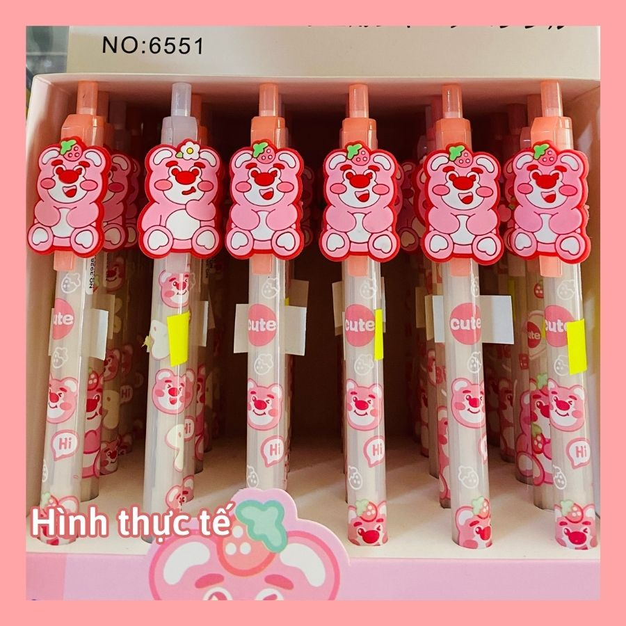 Bút chì bấm hình gấu dâu siêu hot - Bút chì ngòi 0.5mm
