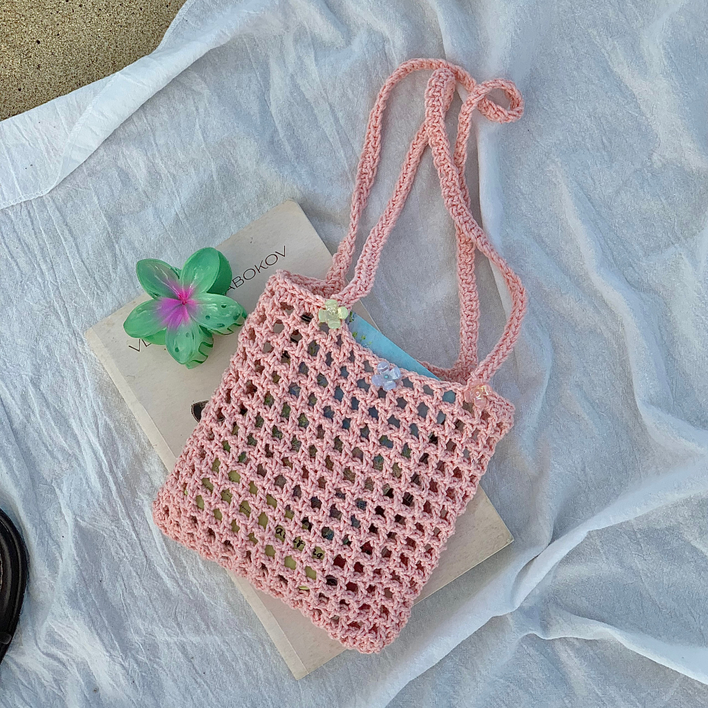 Túi lưới  đi biển sợi cotton GND thời trang mùa hè
