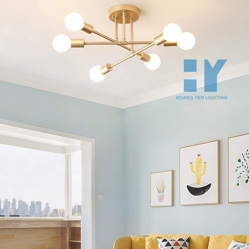 Đèn chùm gắn trần trang trí phòng khách phòng ngủ phòng ăn decor nội thất đơn giản hiện đại HYQ22
