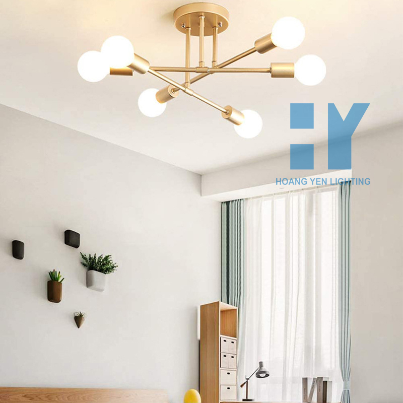 Đèn chùm gắn trần trang trí phòng khách phòng ngủ phòng ăn decor nội thất đơn giản hiện đại HYQ22