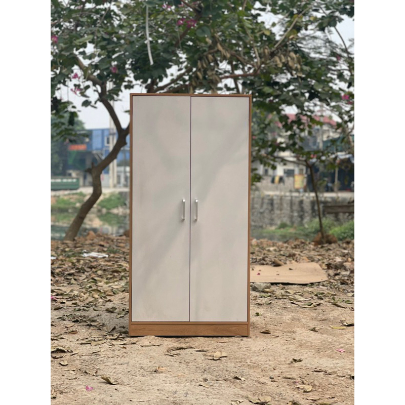 Tủ Treo Quần Áo, Treo Đồ Màu Vân Gỗ 2 Cánh