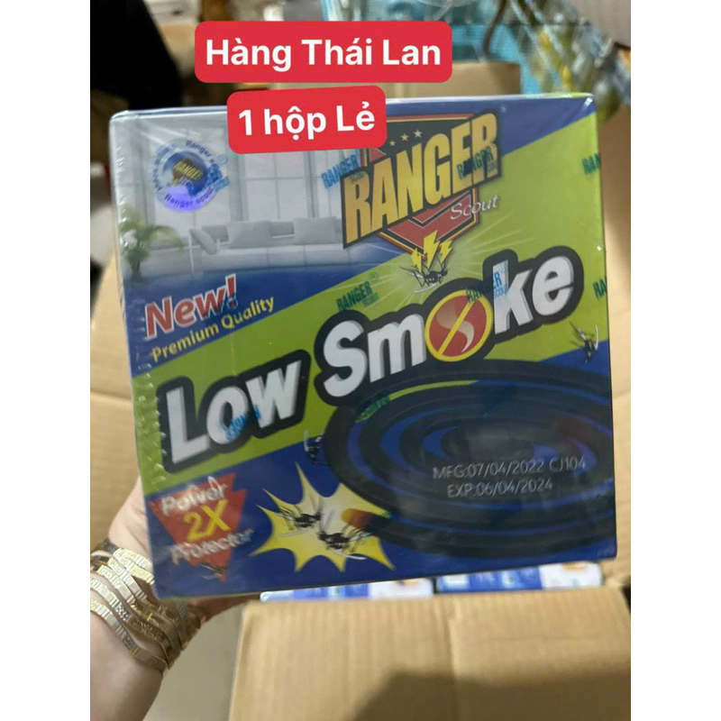 HỘP Nhang muỗi KHOANH Thái Lan Ranger Low Smoke (Chữ Thái)