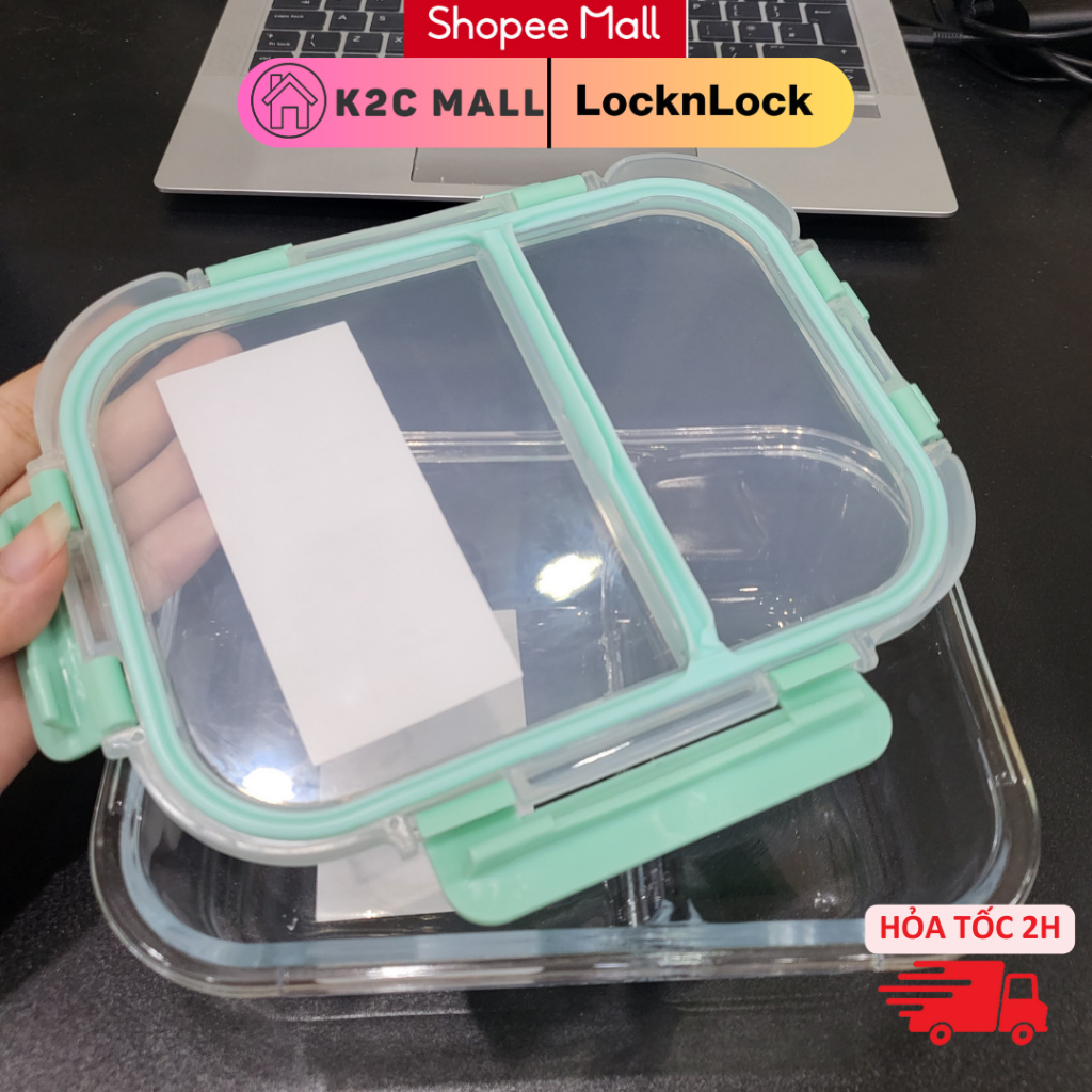 Hộp Cơm Thuỷ Tinh Chống Tràn LocknLock 2 Ngăn, 3Ngăn dùng cho lò vi sóng LLG456, LLG457, LLG458 - T2CMALL