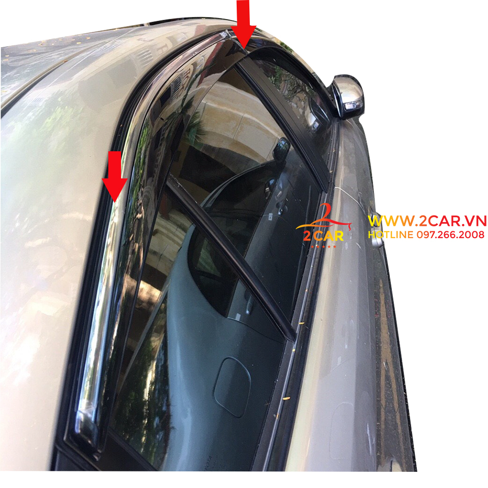 Vè che mưa xe Toyota Vios 2019 - 2023 chỉ mạ crom cao cấp, vừa khít 4 cánh cửa