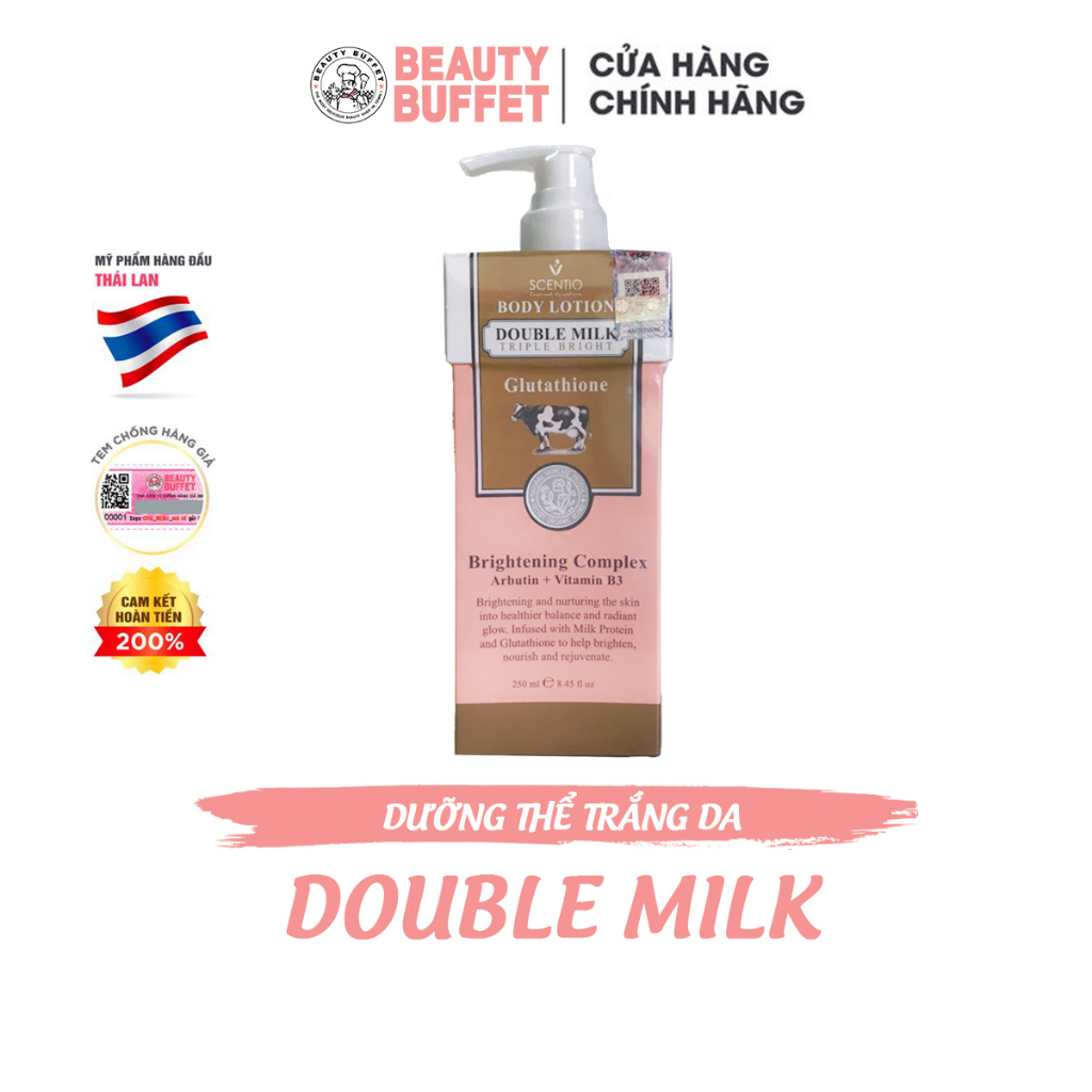 [Body lotion] Dưỡng thể dưỡng trắng da toàn thân Scentio Double Milk Triple Bright 250ml