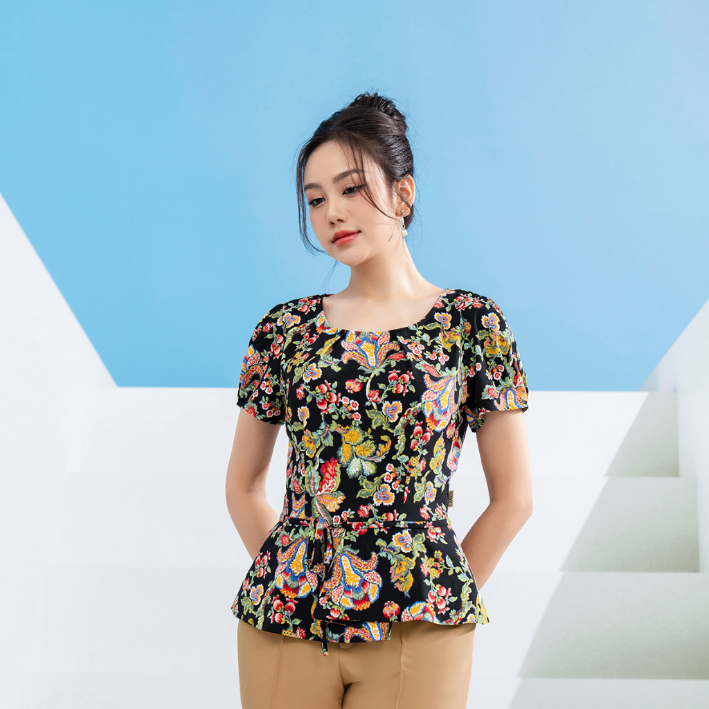 Áo Peplum LAMER Gấu Xếp Nơ Eo L61B23H024