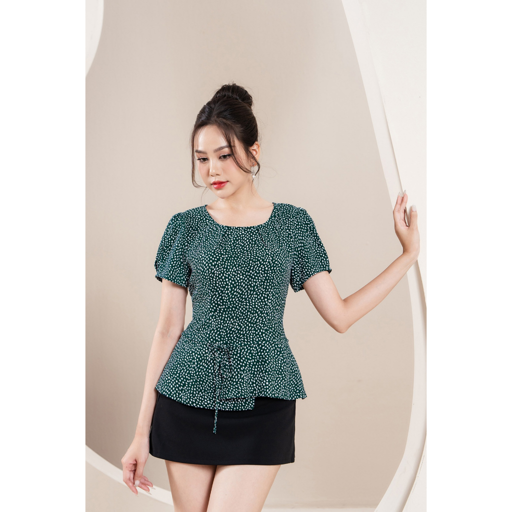 Áo Peplum LAMER Gấu Xếp Nơ Eo L61B23H024