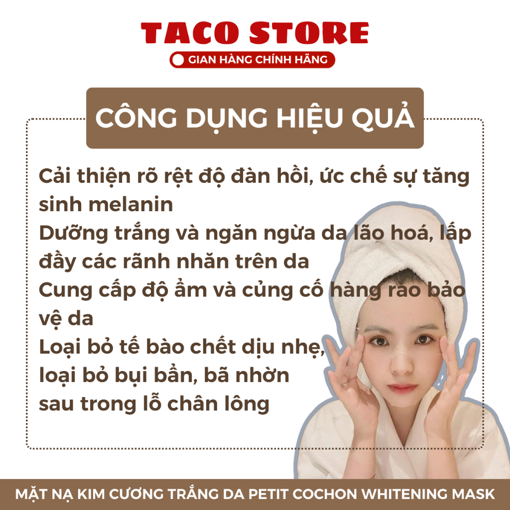 Mặt Nạ Trắng Da Petit Cochon Whitening Mask 2,2g