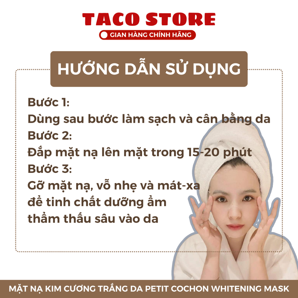 Mặt Nạ Trắng Da Petit Cochon Whitening Mask 2,2g