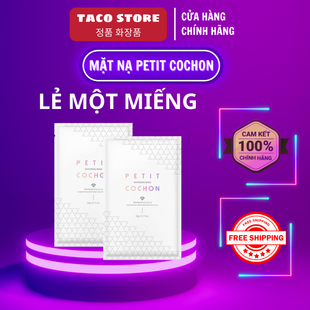 Mặt Nạ Trắng Da Petit Cochon Whitening Mask 2,2g (Lẻ Một Miếng)