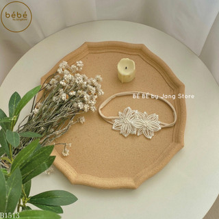 Turban 2 hoa kem ren đính ngọc B1513