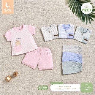 Bộ cộc tay cài vai bé trai, gái moon 9m-3y