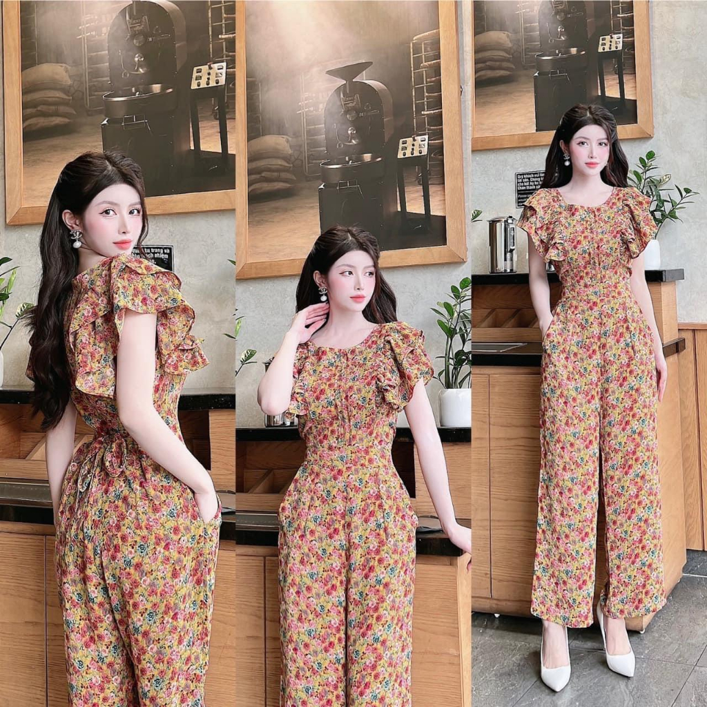 Bộ Jum suông hoạ tiết hoa sang chảnh tôn dáng đủ size s/m/l/xl - Hàng quảng châu cao cấp