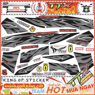 Team Sirius Lửa Full Đen Xám Trắng Đẹp Tinh Tế - Mẫu Tem Xe Sirius Lửa Mới (s065-00)