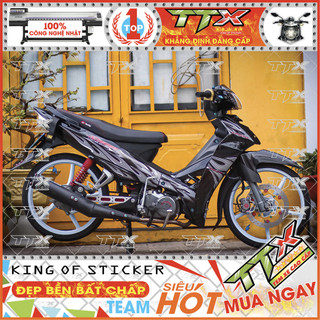 Team sirius lửa full đen xám trắng đẹp tinh tế - mẫu tem xe sirius lửa mới