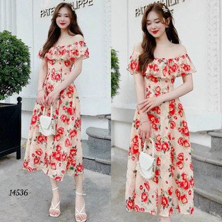 Đầm voan hoa full.MLXL2XL / Đầm dự tiệc
