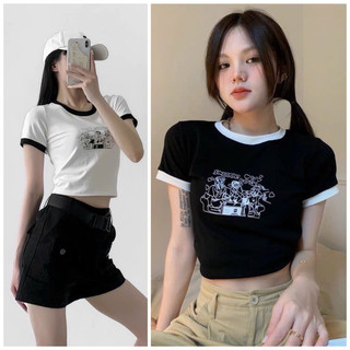 Áo thun croptop ôm body baby tee, áo in hình thun babytee - Z7U