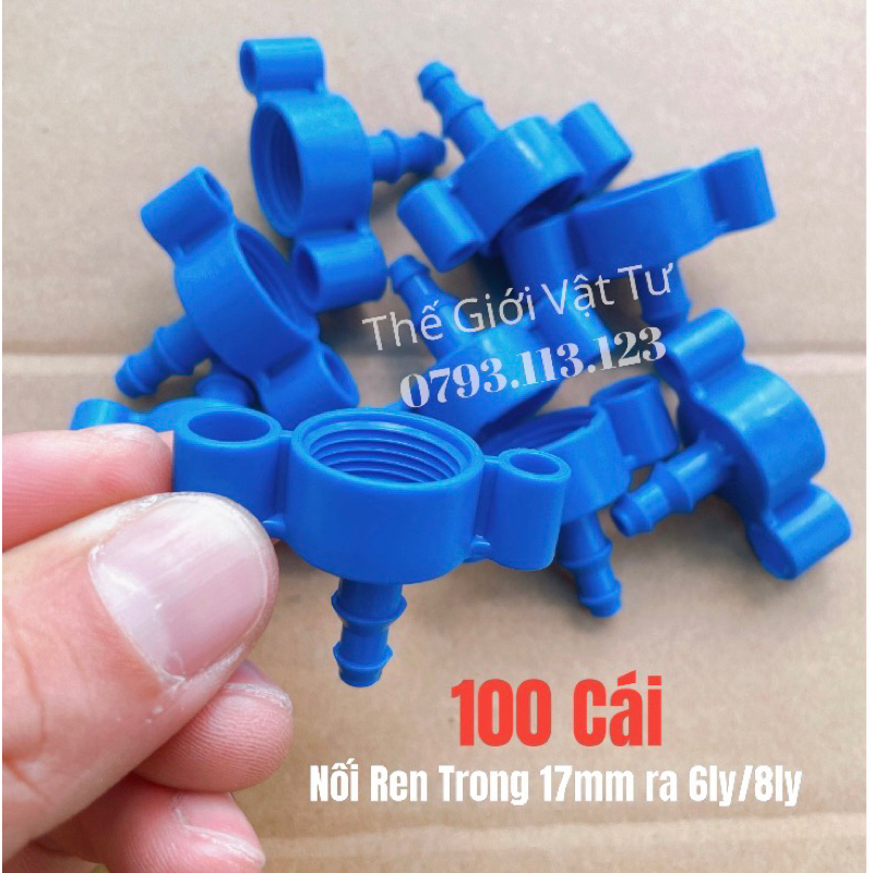 Nối ren trong 17mm ra đuôi 6-8ly dùng nối các loại béc tưới chân ren ngoài 17mm