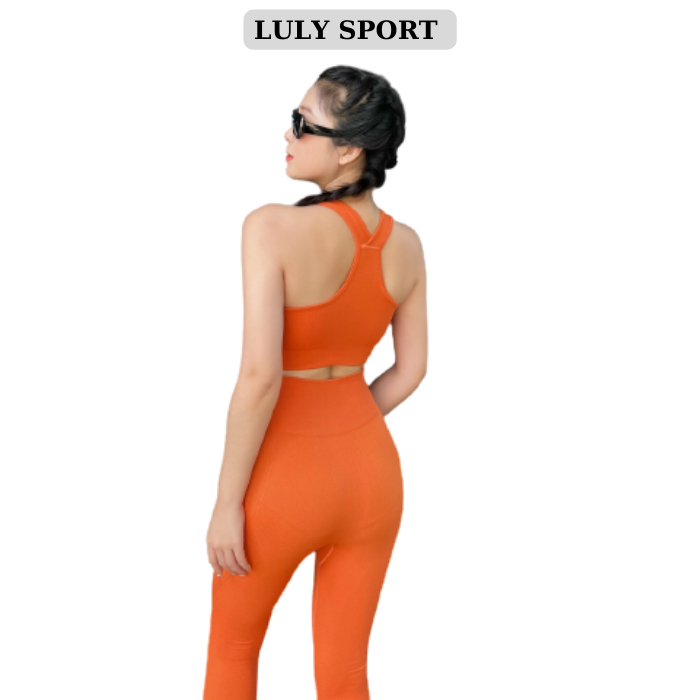 Sét đồ tập gym nữ quần 9 tấc LULY SPORT mút đúc liền hàng Quảng Châu cao cấp,thấm hút mồ hôi, co giãn 4 chiều