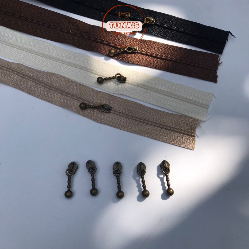 Đầu khóa kéo răng 3 dành cho dây kim loại và dây nilon, kiểu dáng vintage