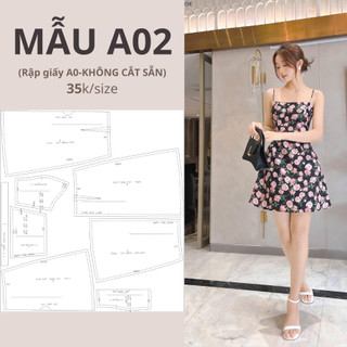 Rập giấy a0 váy 2 dây a02
