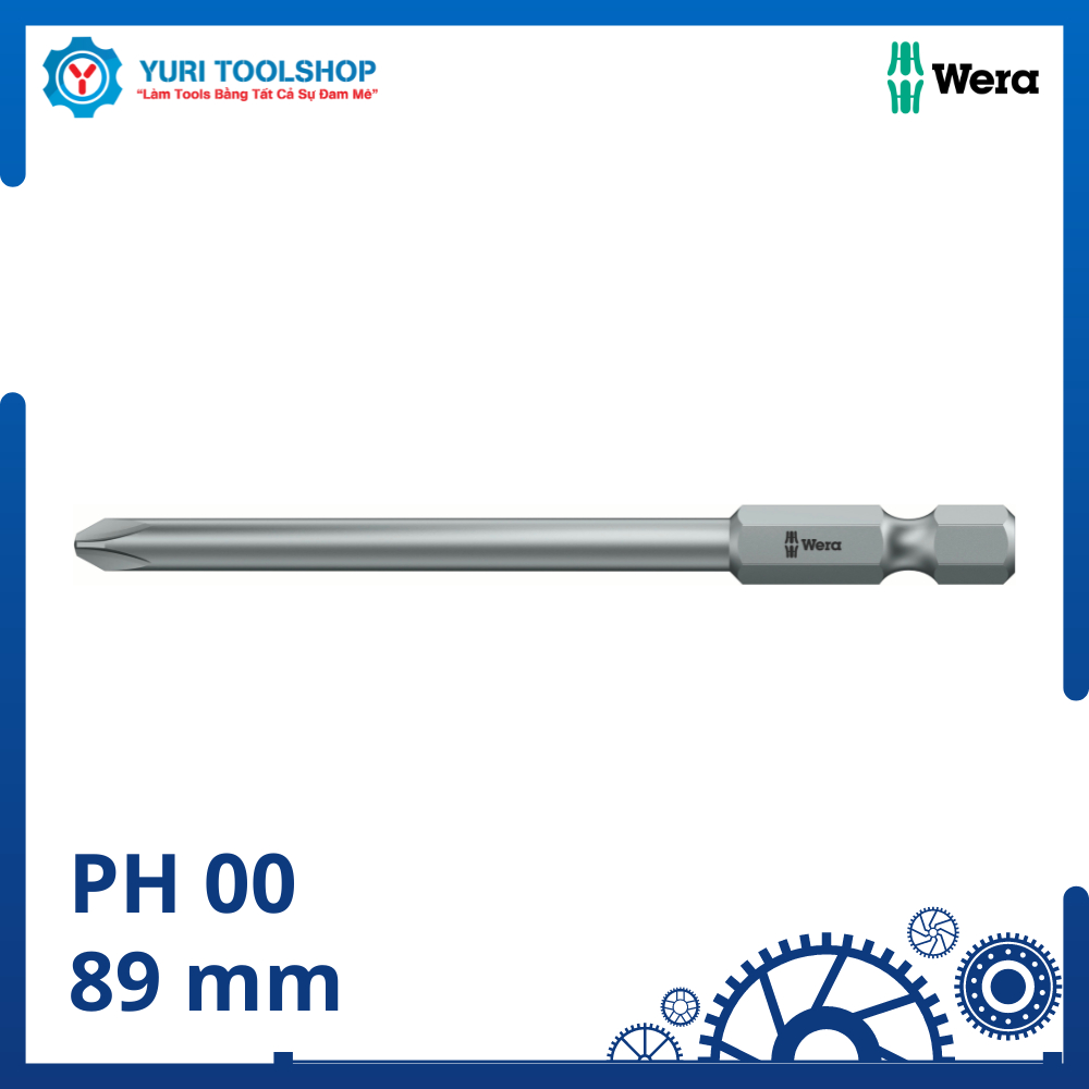 Đầu vít bake Wera 851/4 J PH 00 x 89 mm - 05380200001
