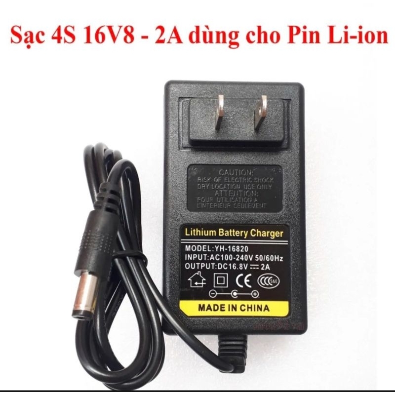 Sạc 16,8 vol  - Dùng Cho Pin Lion - Có Đèn Báo Đầy Pin