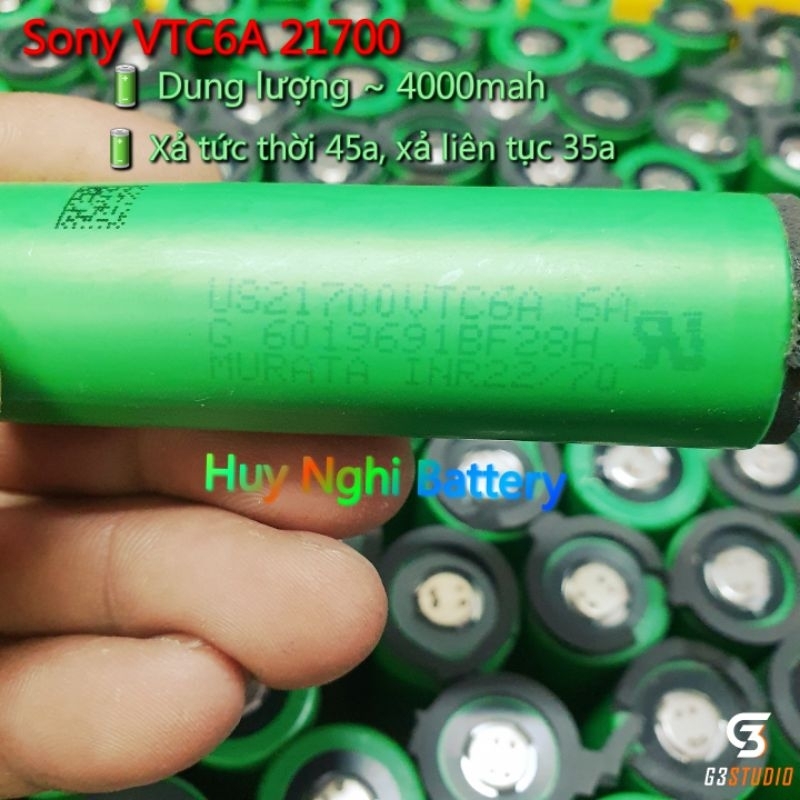 Pin Sony VTC6A 21700 Hàng Tháo Thiết Bị, Dòng Xả 45A, Chuyên Xả Cao