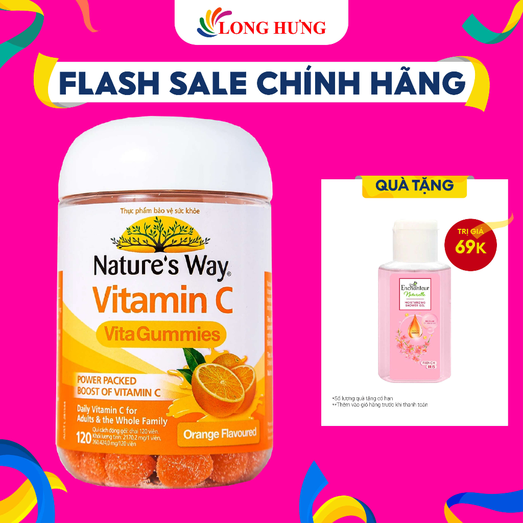 Kẹo dẻo Nature's Way Vita Gummies Vitamin C tăng cường sức đề kháng (120 viên)