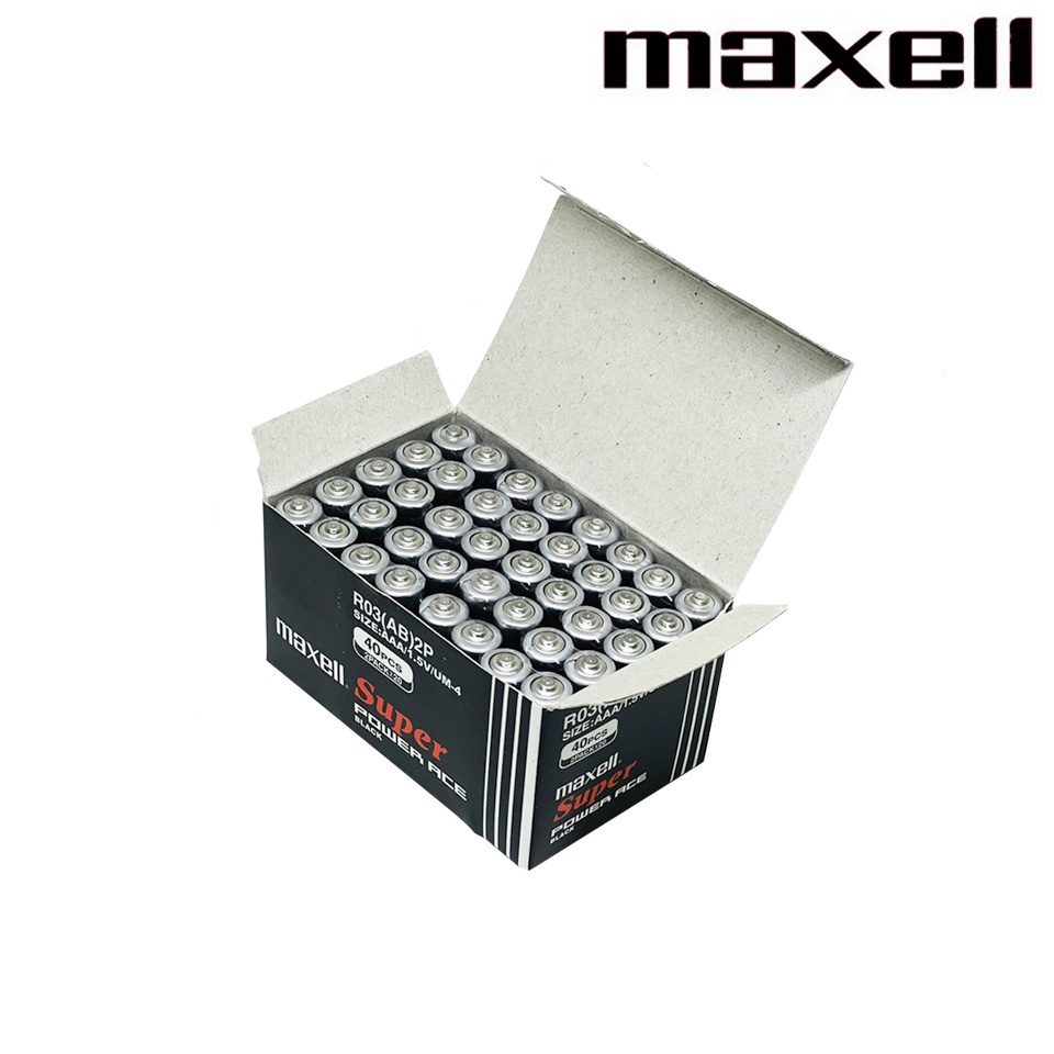 Hộp 40 viên pin AAA Maxell, Toshiba đũa - Hàng nhập khẩu