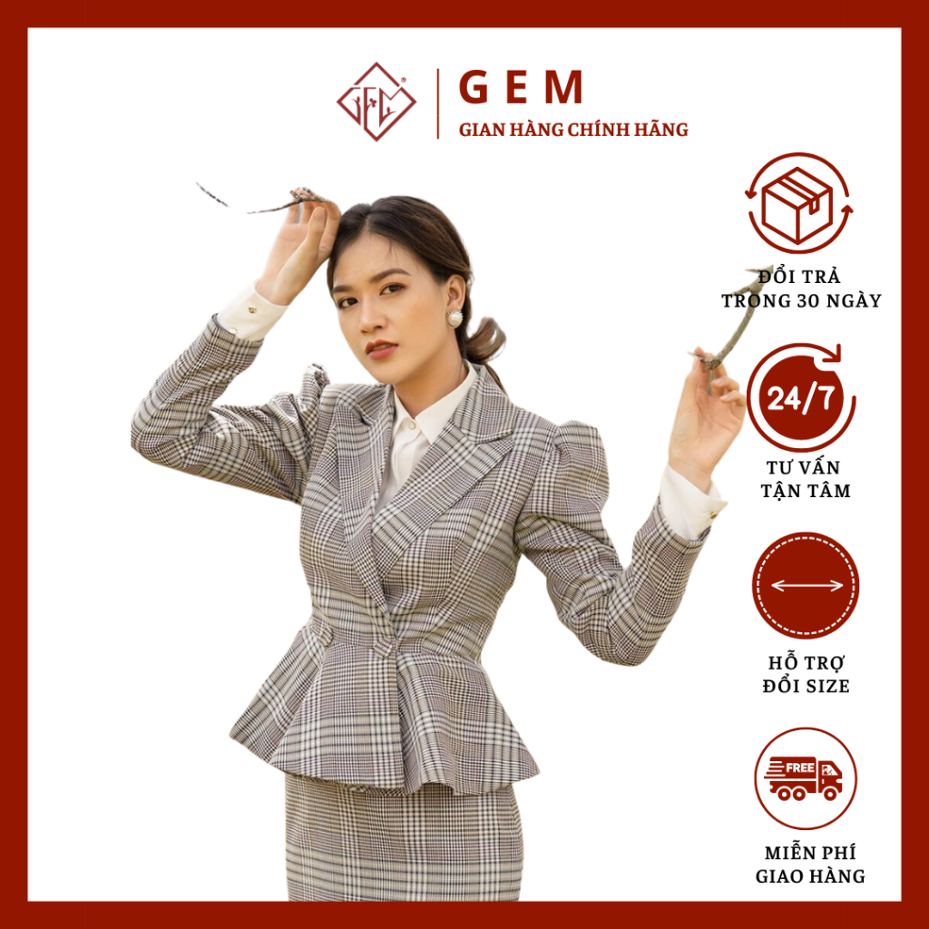 Set vest G355 hàng thiết kế cao cấp có đủ size cho chị em cực kì tôn eo tôn dáng  - GEM Fashion