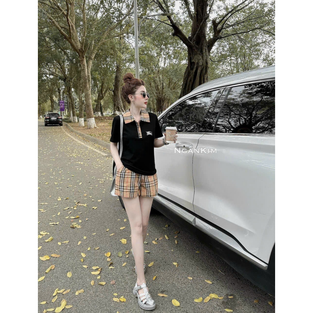 [6,6 Sales Freeship] Set bộ đùi hot hit,set áo thun cổ bẻ tay ngắn phối bbr mix quần đùi, bộ thun polo phối bbr cá tính