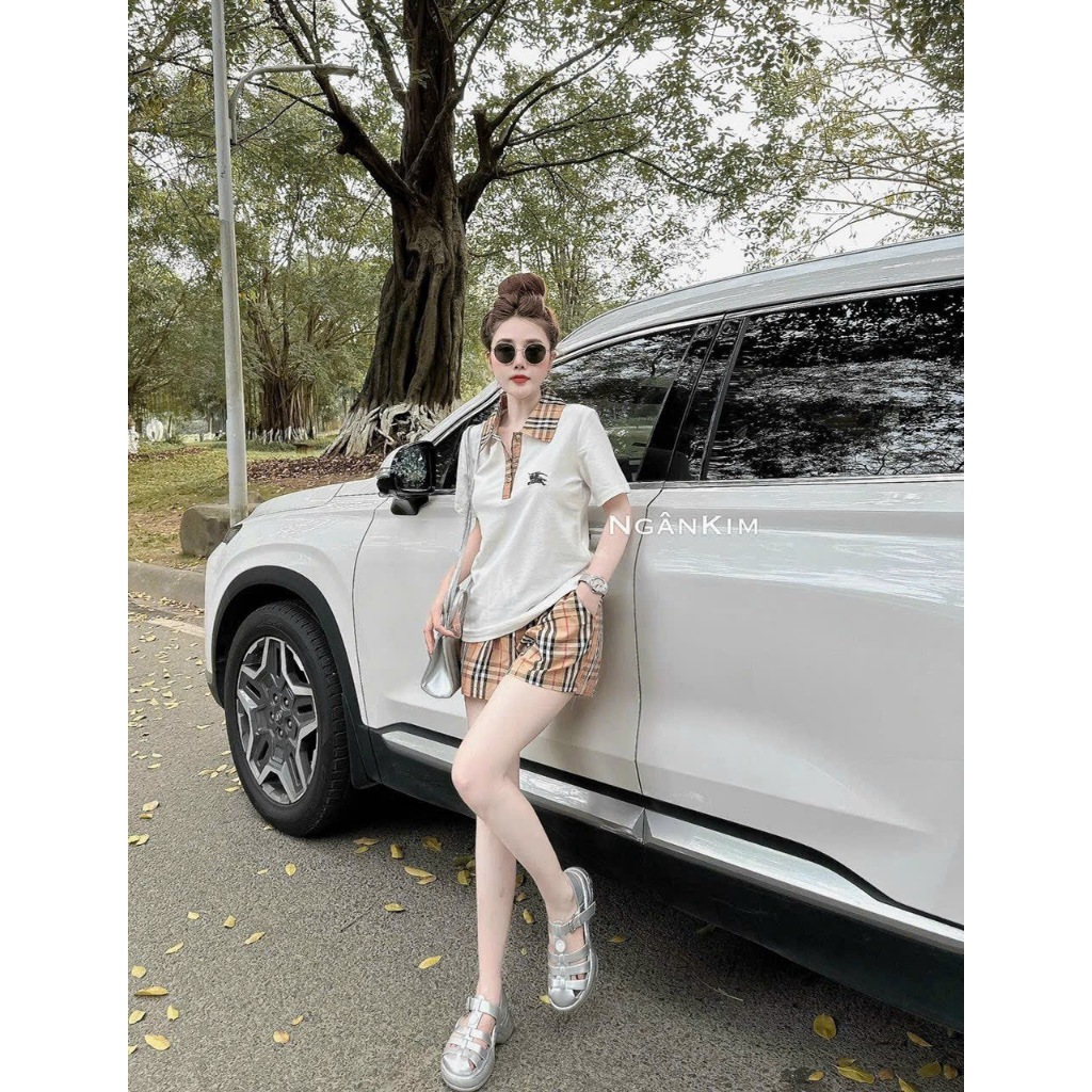 [6,6 Sales Freeship] Set bộ đùi hot hit,set áo thun cổ bẻ tay ngắn phối bbr mix quần đùi, bộ thun polo phối bbr cá tính