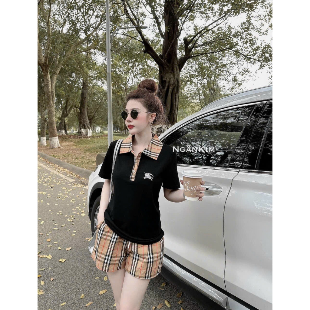 [6,6 Sales Freeship] Set bộ đùi hot hit,set áo thun cổ bẻ tay ngắn phối bbr mix quần đùi, bộ thun polo phối bbr cá tính