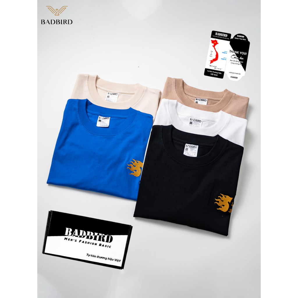 [NEW] Áo thun unisex 100% COTTON COMPACT cao cấp thương hiệu BADBIRD form overfit, định lượng 230gsm co giãn 2 chiều.