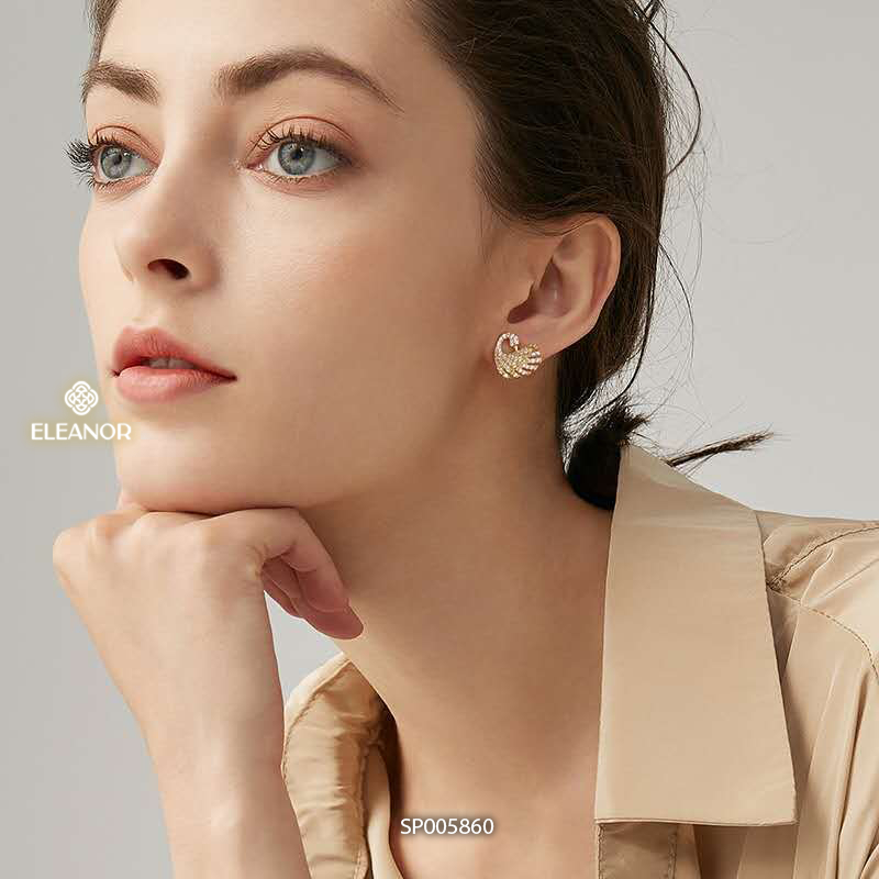 Bông tai nữ chuôi bạc 925 Eleanor Accessories hình thiên đính đá phụ kiện trang sức 5860