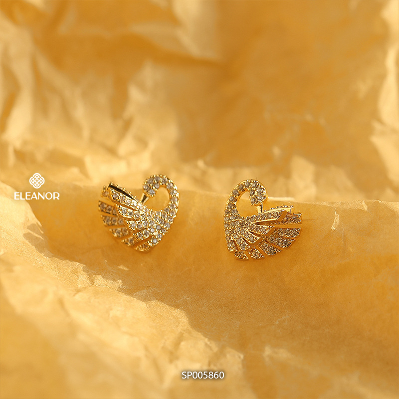 Bông tai nữ chuôi bạc 925 Eleanor Accessories hình thiên đính đá phụ kiện trang sức 5860