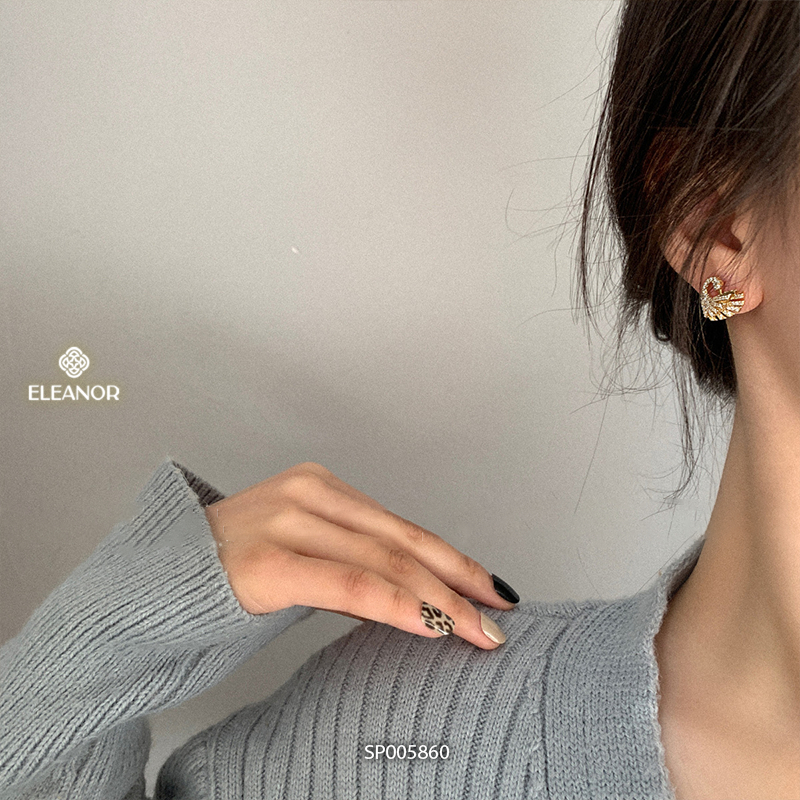 Bông tai nữ chuôi bạc 925 Eleanor Accessories hình thiên đính đá phụ kiện trang sức 5860