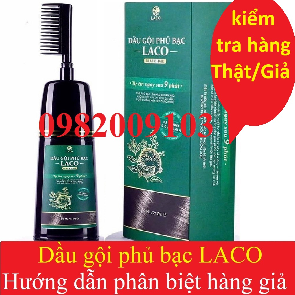 Dầu gội phủ bạc laco black hair, nhuộm tóc thảo dược phủ bạc đen và nâu tóc sau 9 phút, nhuộm tại nhà an toàn