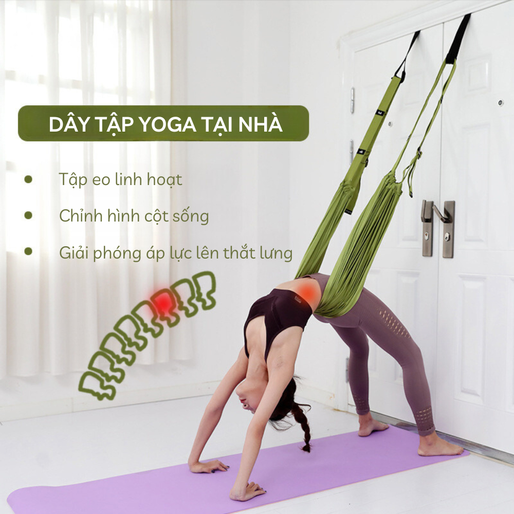 Dụng cụ tập yoga tại nhà, võng yoga, dây tập yoga tại nhà, huấn luyện viên yoga trên không, dây đàn hồi treo cửa