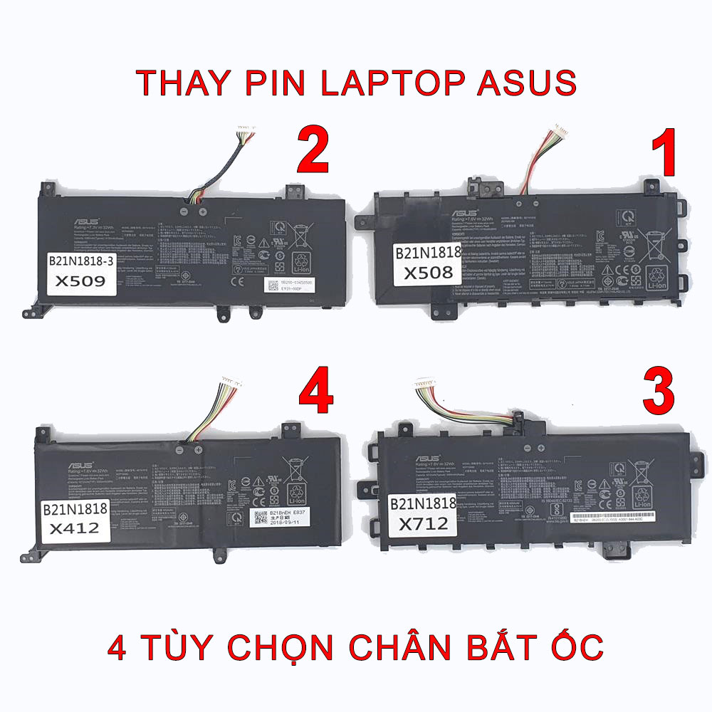 PIN ASUS C21N1818 Battery ASUS VivoBook15 X512DA X512DK X512FA F512FA X512FL X512FB X509 M509DA X508 X412 X712 B21N1818